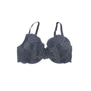 Dorina Bra 36D Womens Blue Padded Floral Lace Wired Adjustable Straps